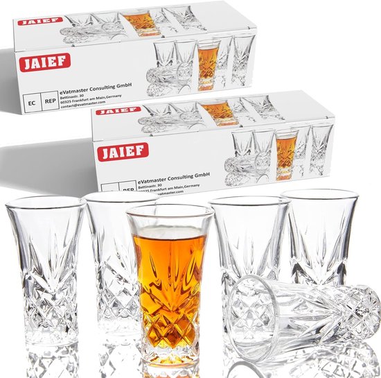 Set Mit 6 Robusten Schnapsgläsern Mit Schwerem Boden