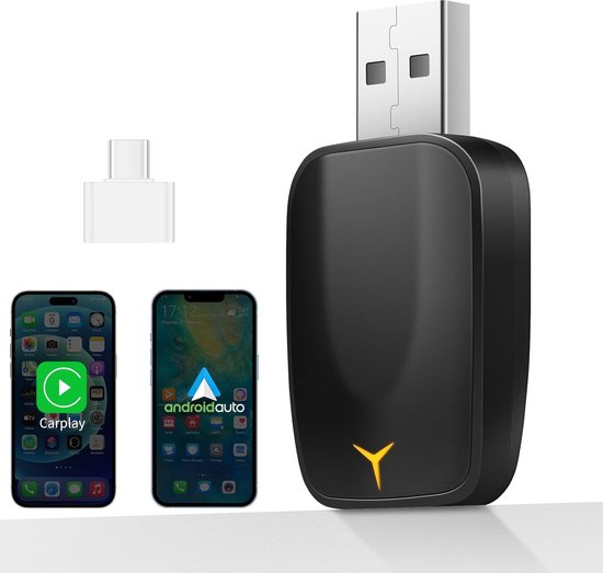 Carplay Dongle Kabelloser 2 In 1 Stick Für Carplay Und Android Auto, Wandelt Kabelgebundene Geräte In Kabellose Um, Kompakt Und Stabil, Plug & Pl