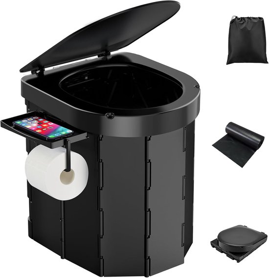 Campingtoilette Tragbares Wc Für Outdoor Aktivitäten Faltbar Bis 180 Kg Schwarz