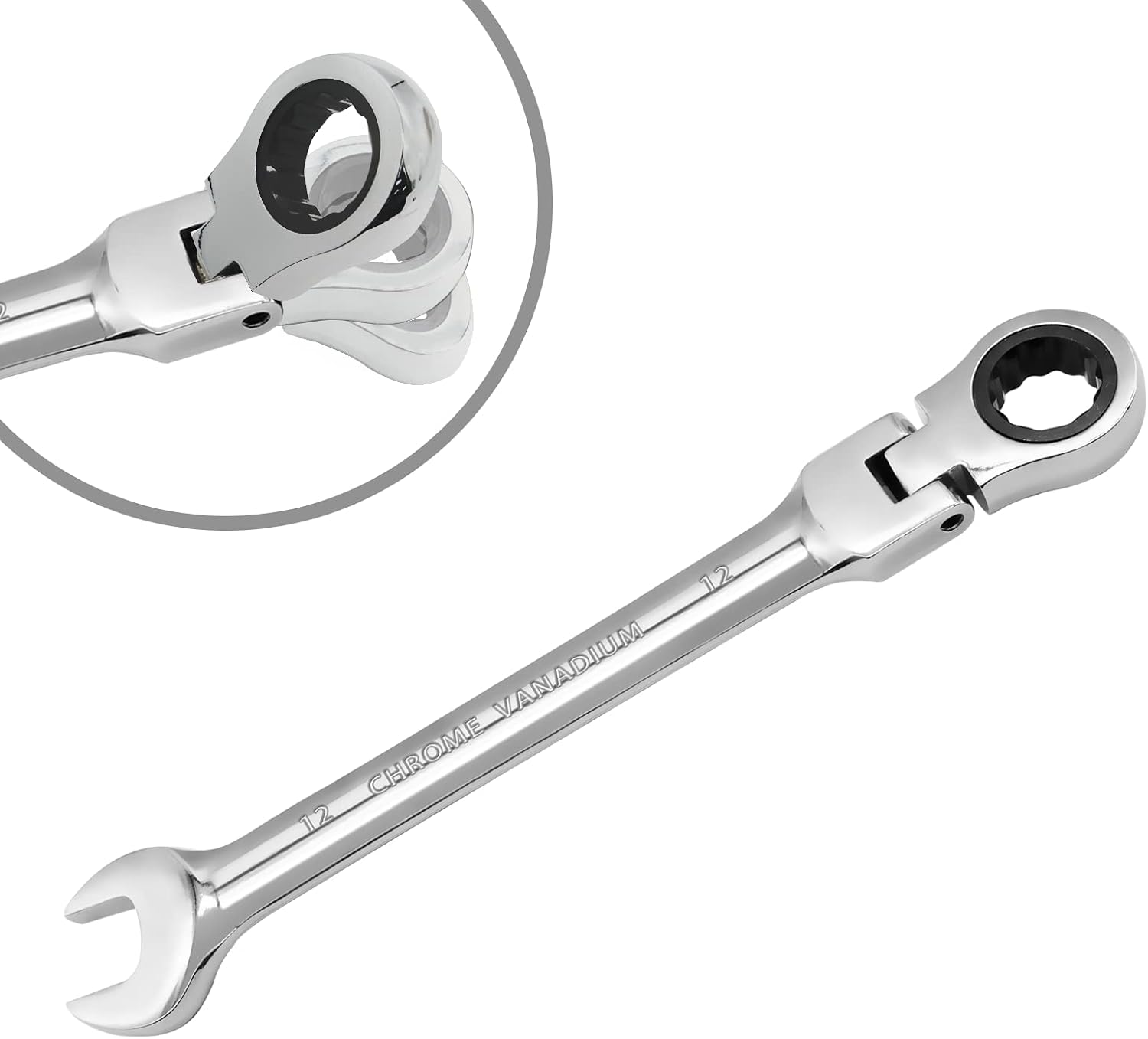 12-mm-flex-ratschenschlüssel – 12-kant-chrom-vanadium-stahl – 72-zahn-ratsche – Industrie-ratschenschlüssel (metrisch) Für Autoreparatur Und Mechanische Wartung