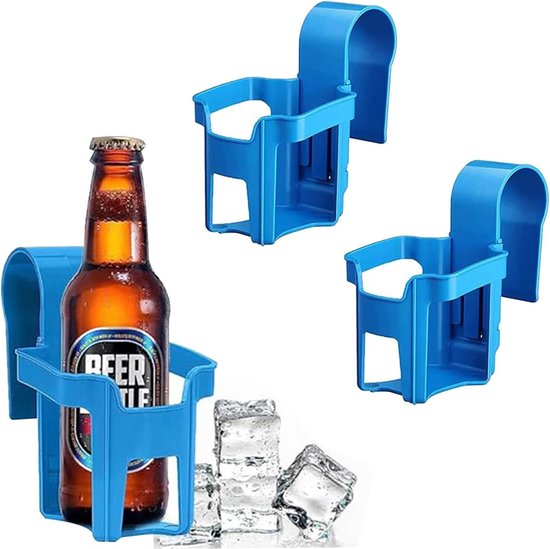 Set Aus 3 Blauen Haltern Für Becher Und Getränke Am Pool, Praktischer Aufbewahrungskorb Für Bier, Cocktails Und Sonnenbrille