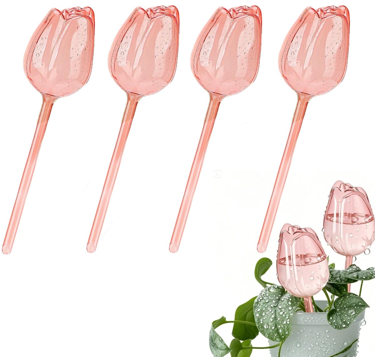 4-teiliges Bewässerungskugel-set – Automatisches Tropfbewässerungssystem – Tulpenförmige Bewässerungskugel – Bewässerungskugel Für Drinnen Und Draußen – Dekoration Für Haus- Und Gartenpflanzen