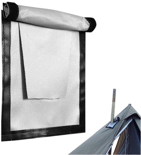 Hot Tent Stove Up Hitzebeständiger, Abnehmbarer Kamineinsatz Mit Hitzeschutzring Und Regenschutz 20 X 23 Cm Für Campingzelte
