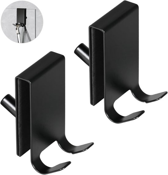 Duschglastürhaken 2 Stück Doppelseitige Duschhaken Mit Eva Pad Handtuchhaken Aus Edelstahl Für 5 10 Mm Dicke, Rahmenlose Glasduschtüren Im Badezi