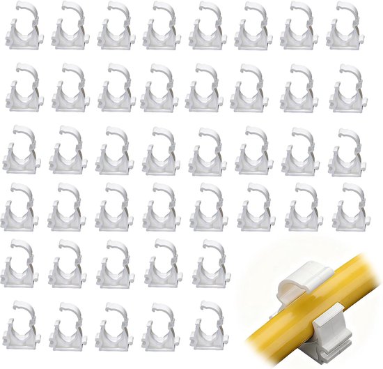 42er Pack Schlauchschellen Innendurchmesser 16 Mm Rohrhalter Kunststoffschellen Weiße Rohrschellen Für Wasserleitungen Gasschläuche
