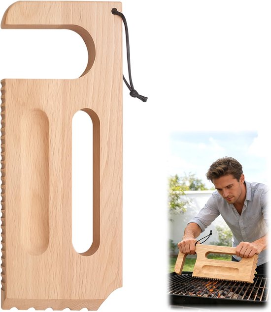 Grillreiniger Aus Holz Grillreinigung Grillplattenreinigung Borstenfrei Breiter Griff Grillbürste Grillzubehör Für Grills Der Pro Series, Ironwoo