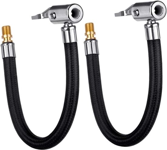 Stück Aufblaspumpen Schlauchadapter Mit Arretierbarem Pneumatischem Reifenanschluss Geflochtener, Flexibler Reifenventilclip Für Motorrad, Auto,