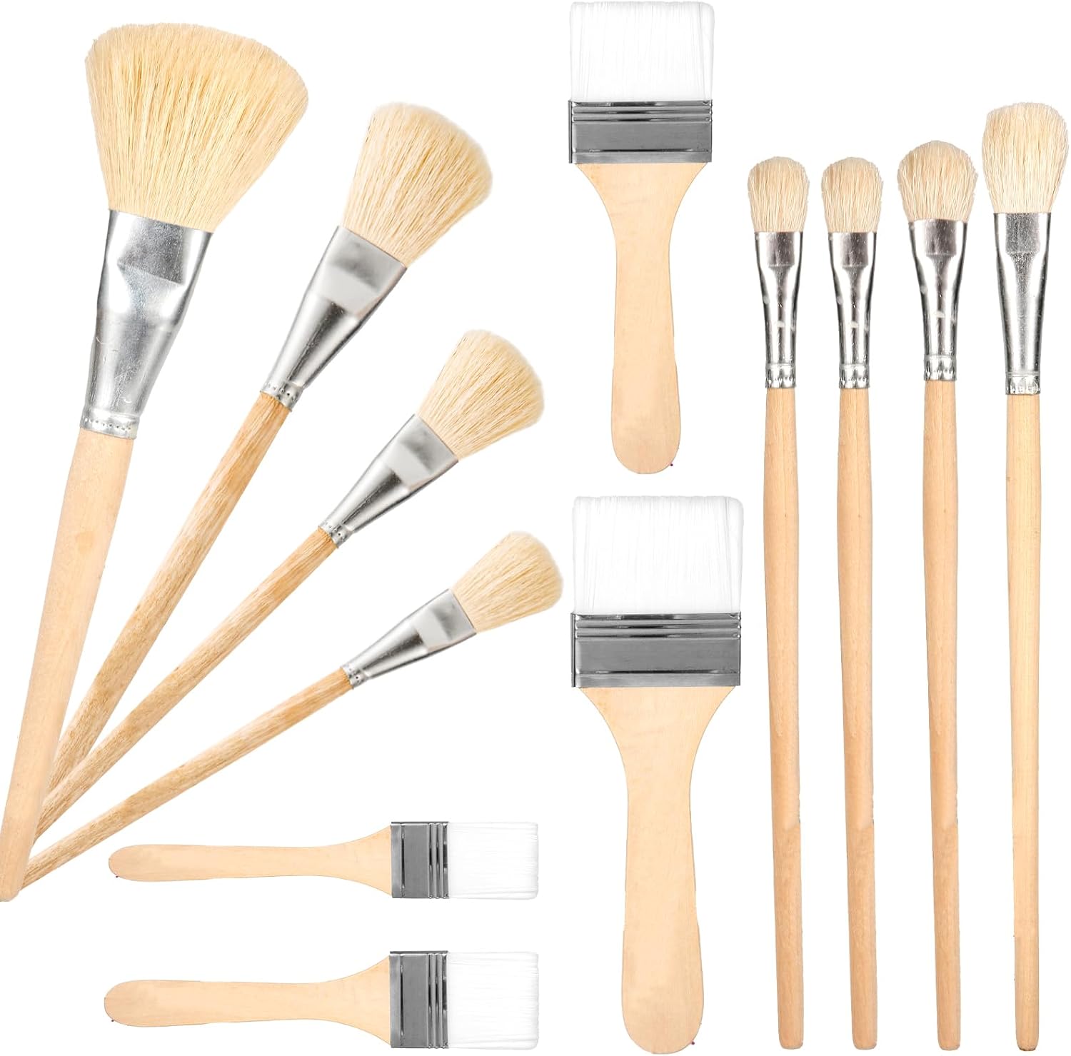 12-teiliges Set Vergoldeter Pinsel, Pinselset, Acryl-blattgoldpinsel, Watercolor-folie, Ziegenhaarmopp, Malpinsel Zum Verblenden