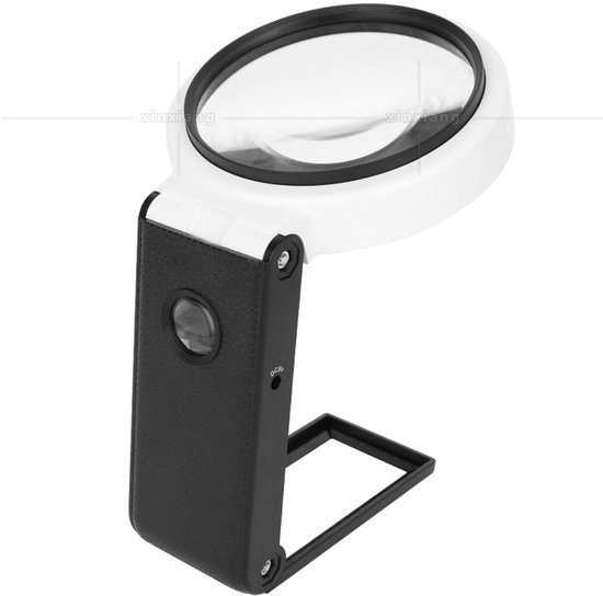 Vergrößerungsspiegel Mit Halterung, 5x/25x, 8 Leds, 90 Mm, Weiß