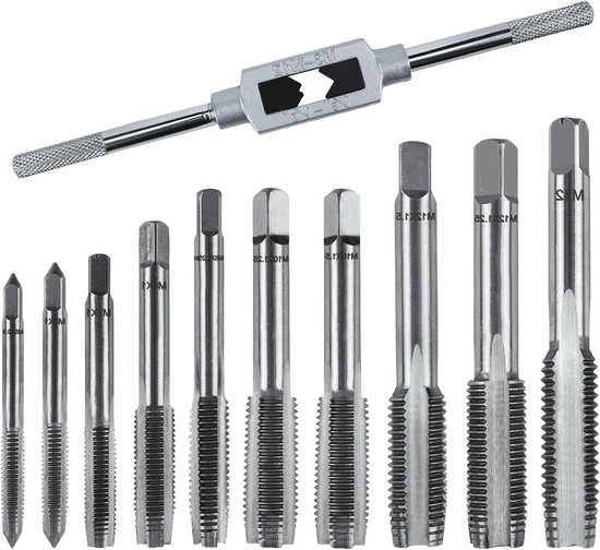 Gewindeschneidset M3 M5 M6 M7 M8 M10 M12 11 Teilig Metrisch Mit Bohrer Feingewinde Professionelles Gewindeschneidset Zoll
