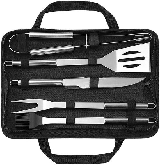 Grillbesteck Set Edelstahlzubehör Mit Aufbewahrungstaschen Tolles Geschenkset Holzkohlegrills Grillen 5 Teiliges Grillbesteck Set Aus Edelstahl F