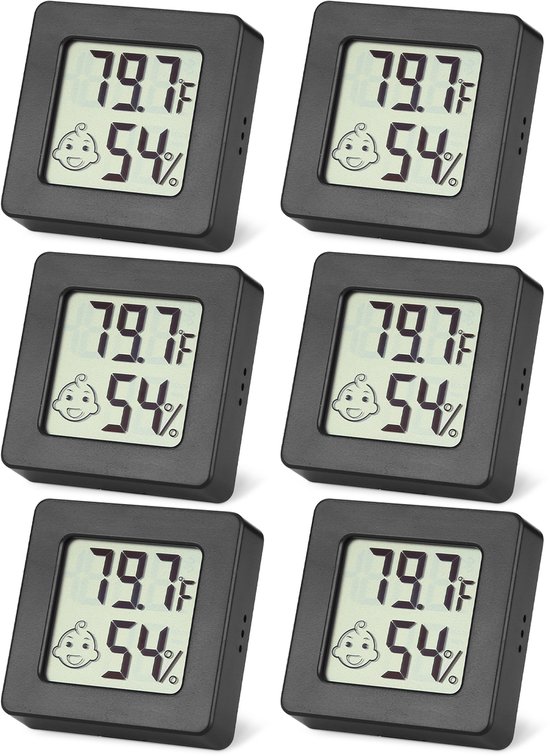 6 Stück Innenthermometer Mini Digitalthermometer Und Hygrometer Thermometer Mit Temperatursensor Für Gewächshäuser Und Homeoffices Schwarz