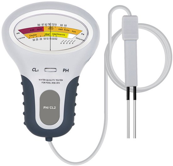 Wasserqualitätsprüfgerät Ph Meter Und Chlortester Für Schwimmbad Und Trinkwasser Großes Display Und Robust.