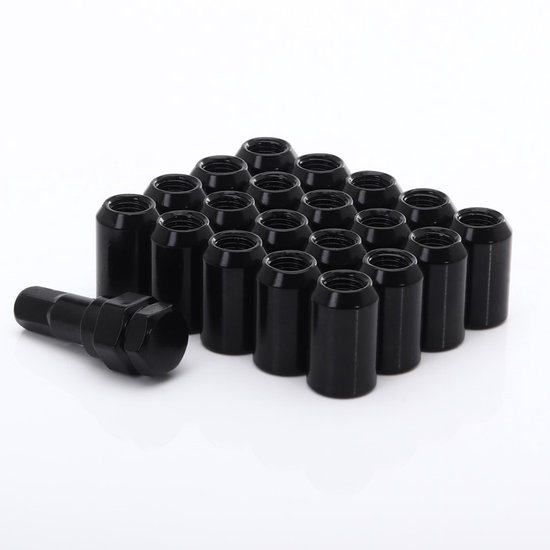 Radmuttern M12x1,25 32 Mm Schwarz 20 Stück Plus Schraubenschlüssel