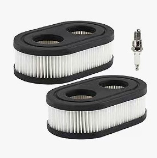 Rasenmäher Luftfilter 2 Stück Mit 1 Zündkerze Luftfilter Für Rasenmäher 11 × 6,6 × 3,56 Cm Passend Für Briggs & Stratton Motoren 593260 798339 79