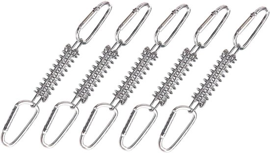 Spannfeder Set 10 Cm 5 Federn + 5 Haken Für Winddichte Zeltplanen & Gartenschirme Schnellbefestigungs Campingzubehör (silber)