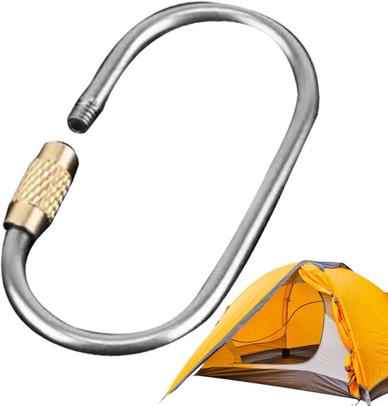 Set Mit 2 Karabinerhaken Mit Verriegelung Titanlegierung 4,8 X 2,5 X 0,3 Cm Karabiner Verriegelbar Für Klettern, Wandern, Outdoor Ausrüstung, Sch