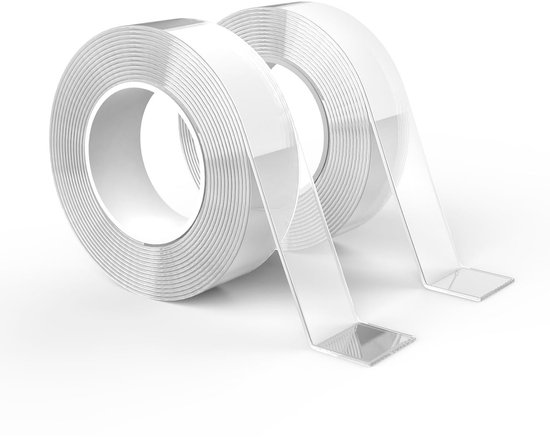 Doppelseitiges, Extra Starkes, Transparentes Doppelseitiges Klebeband, Waschbar Und Wiederverwendbar, Nanotape, 2 Cm X 3 Meter, 2 Rollen