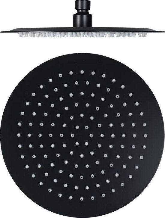 Schmale Kopfbrause Ø20cm Matt Schwarz