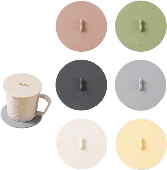 6er Set Universeller Silikondeckel Für Gläser, Tassen Und Becher Wiederverwendbar Auslaufsicher