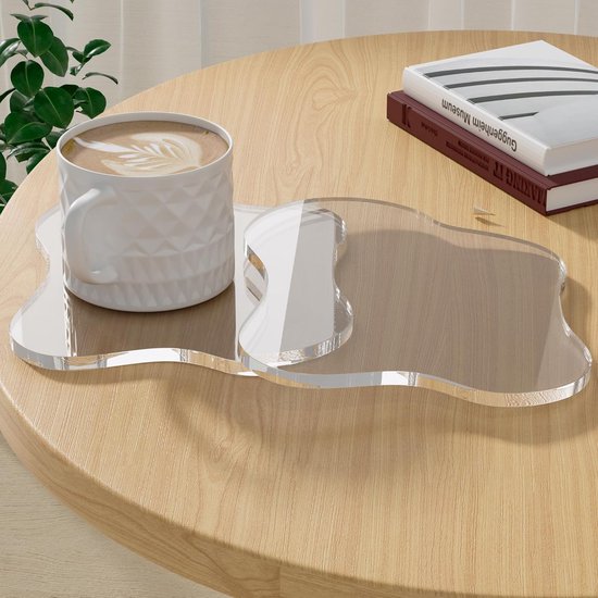 Set Mit 2 Transparenten Acryl Untersetzern: Wolkenförmig Für Getränke Und Dekoration