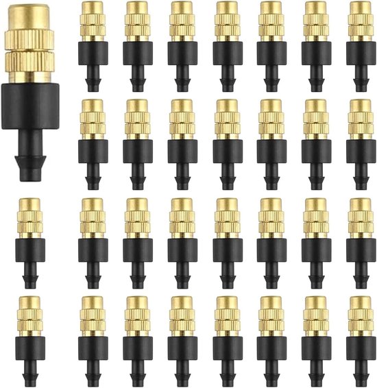 Tropfbewässerungsset Mit Sprinklern (30er Pack): Verstellbare Kupfer Sprühdüsen (4/7 Mm) Mikrosprinkler Für Gartenkühlung Und Bewässerung ( Für R