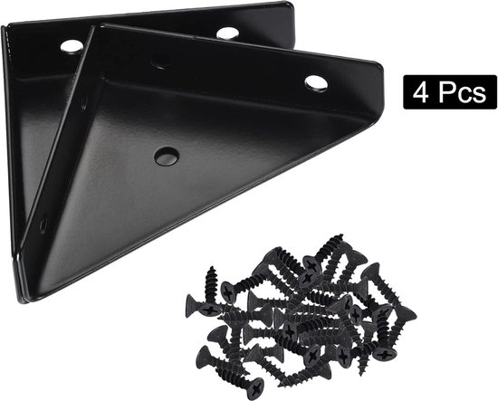 4 Eckwinkel 66x66 Mm, Kaltgewalzter Stahl, Für Möbelverbindungen