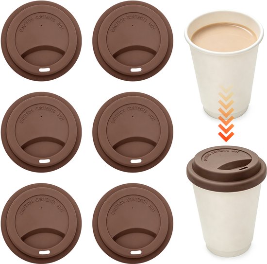 Silikon Trinkdeckel Auslaufsichere Becherdeckel Wiederverwendbare Kaffeebecherdeckel Becherdeckel 6er Pack Himmelblau