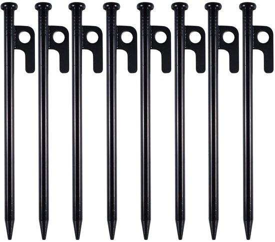 Zeltnägel Set Zeltnägel, Bodennägel Camping & Garten Edelstahl 20 Cm, 8 Stück Schwarz
