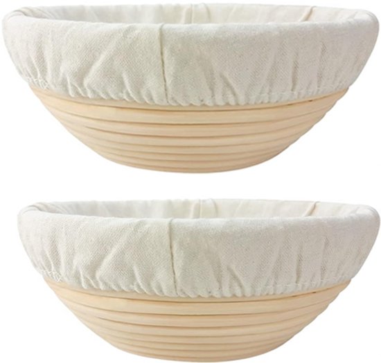 Ovaler Gärkorb 2 Stück Gärkörbchen Aus Rattan Runde Schüssel Für Sauerteigbrot Backzubehör Für Küche Und Esszimmer 23 × 8,5 Cm Hellbraun