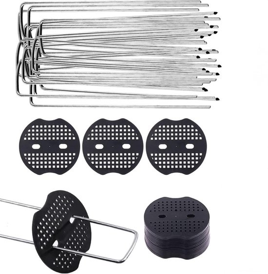 Packung Mit 10 U Förmigen Gartenklemmen Und Festem Kunststoffverbinder Mit Haken, Sortiment Für Bewässerungsschläuche, Zäune Und Kunstrasennägel,