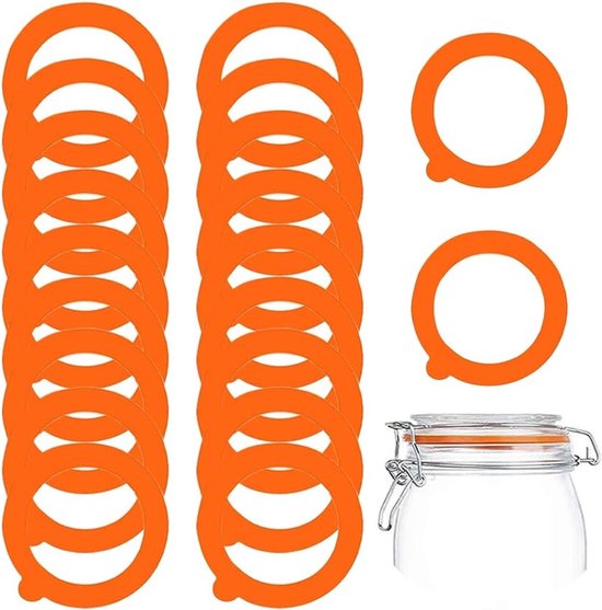 20 Ersatz Silikondüsen, Auslaufsichere Silikon Gasdichtungen, Luftdichte Ringe Für Einmachglasdeckel Für Gläser Mit Weiten Und Schmalen Öffnungen