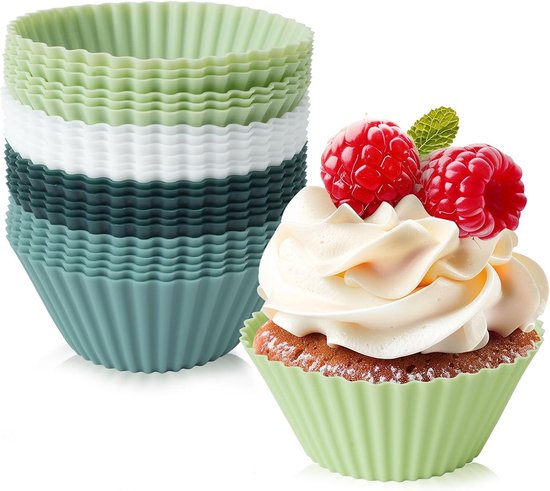 24 Silikon Muffinformen Antihaftbeschichtete Cupcake Form Für Muffins, Cupcakes, Gebäck Und Puddings Wiederverwendbare Muffinform Für Backofen Un