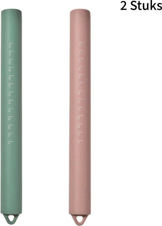 2 Silikon Nudelhölzer Zum Backen Antihaftbeschichtet Schimmelresistent Grün Und Pink