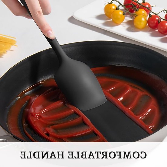Set Mit 2 Flexiblen Silikonspateln Zum Kochen, Backen Und Mischen Mit Breiter Löffelform