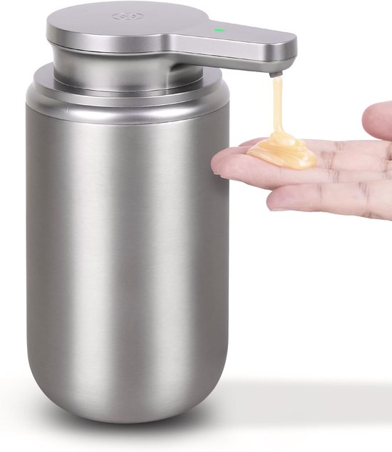 Automatischer Seifenspender, Manueller Seifenspender Aus Edelstahl, Wiederaufladbare, Kontaktlose Handseifenpumpe Für Bad Und Küche, 12 Oz.