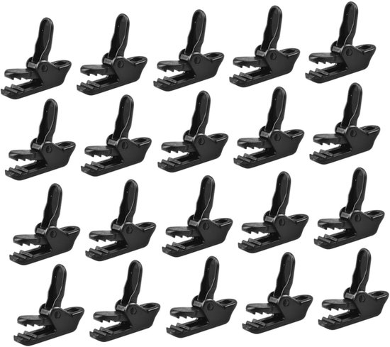 Zeltclip Set Planenclips Camping Gezahnte Öffnung 20 Teilig Schwarz