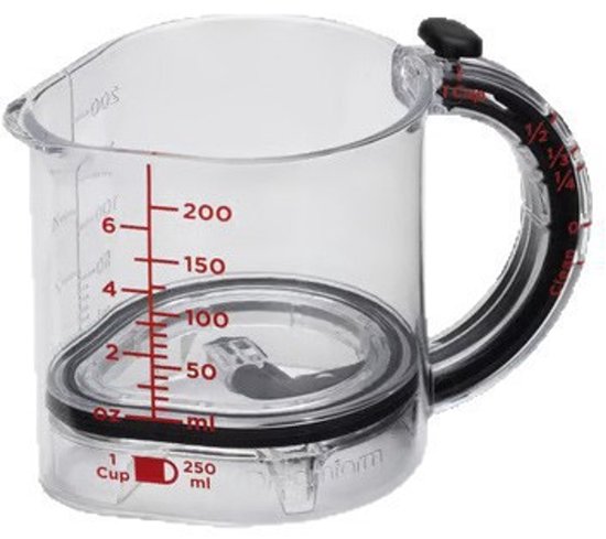 4 In 1 Messbecher Mit Verstellbarem Boden Multifunktionaler Messbecher Mit Verstellbarem Boden Und Schaberdeckel, Platzsparend Und Leicht Zu Rein