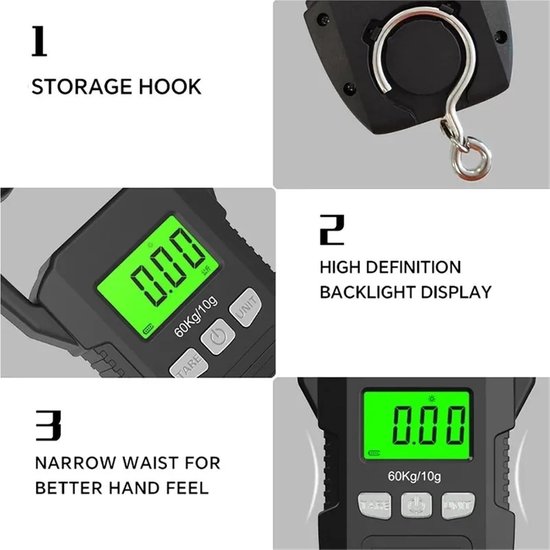 Digitale Gepäckwaage, 4 Stück, 60 Kg/10 G, Lcd Digitalwaage Zum Aufhängen, Tragbare Hakenwaage, Elektronische Waage, Gepäckwaage, Für Küchenutens