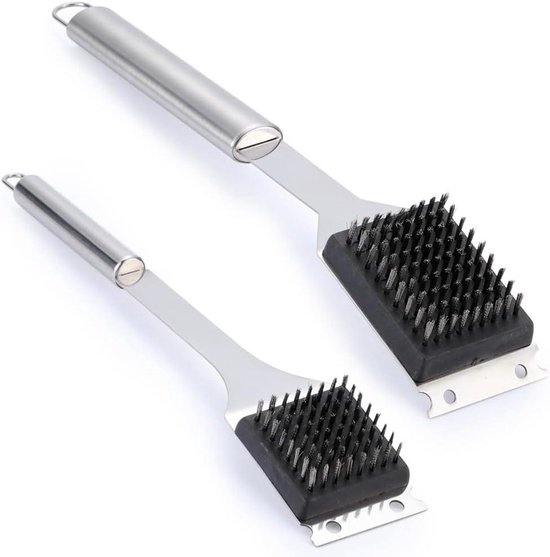2 Teiliges Grillreinigungsbürsten Set, Drahtbürsten, Grillzubehör Aus Edelstahl, Garten Picknick Grillzubehör
