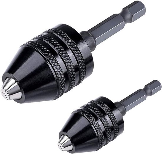 Zweierpack 1/4" Sechskant Bohrfutter Mit Schlüssellosem Schnellwechseladapter, Konverter, Bohradapter (0,3 6,5 Mm, 0,3 3,6 Mm) Bohrer