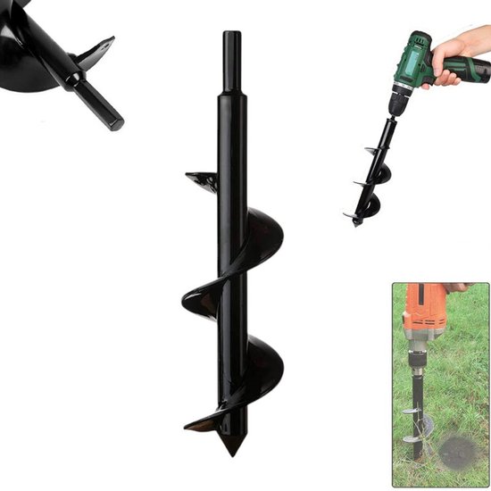 1 Stück Erdbohrer Erdbohrer Für Bohrmaschinen Benzinbetriebener Erdbohrer Für Pflanzen, Bäume Und Sträucher 8 Cm Durchmesser 30 Cm Länge Blumenzw