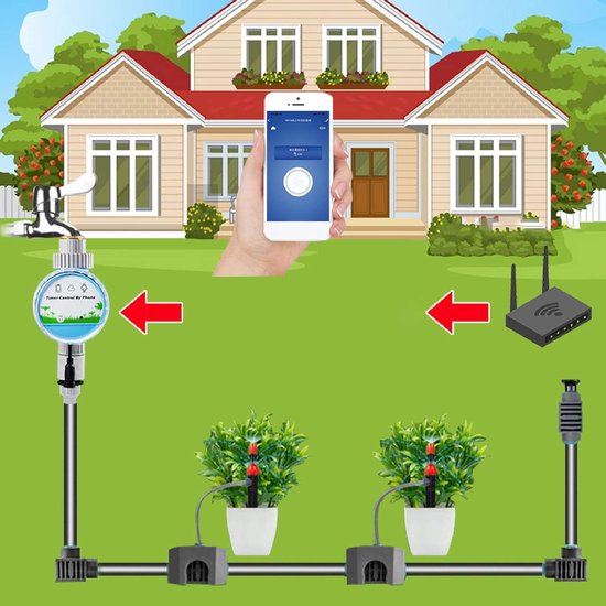 Intelligenter Bewässerungscomputer Bewässerungstimer Gartenbewässerung Wasserdicht (ip68) 13 X 12 X 10 Cm (t X B X H) Schwarz