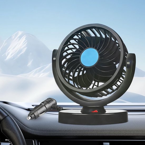 Autolüfter, 360° Drehbar, 12 V Zigarettenanzünderanschluss, Kühlventilator Mit 2 Luftmengenstufen, Für Lkw, Transporter, Suv, Wohnmobil