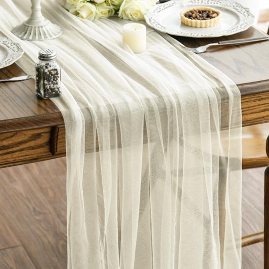 Tischläufer, 600 X 75 Cm, Im Bohème Stil, Aus Netzgewebe, Für Hochzeiten, Partys, Feste, Taufen, Silvesterfeiern, Junggesellinnenabschiede Und Al