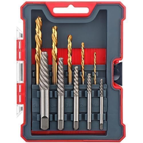 Bohrerset Mit 10 Ausdrehern Für Abgebrochene Schrauben, Beschädigte Schrauben Und Bolzen Sowie Titan-hss-bohrer – Größen 1–9 Mm Bis 5–13 Mm