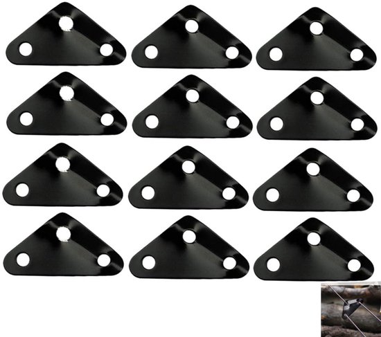12 Stück Dreieckige Zeltseilschnalle Aus Metall Seilspanner Aus Aluminiumlegierung Schwarz Seilspanner Seilversteller Zeltspanner Rutschfeste Dre