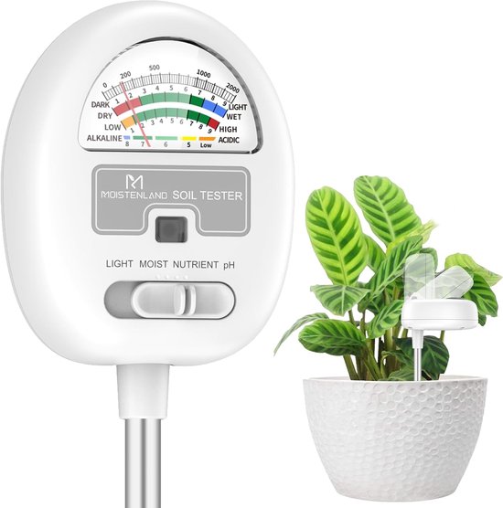 [verbessertes] Bodenfeuchtigkeitsmessgerät, 4 In 1 Ph Tester Für Bodenfeuchtigkeit/licht/nährstoffe/ph Wert, Für Gartenarbeit, Rasenpflege, Landw