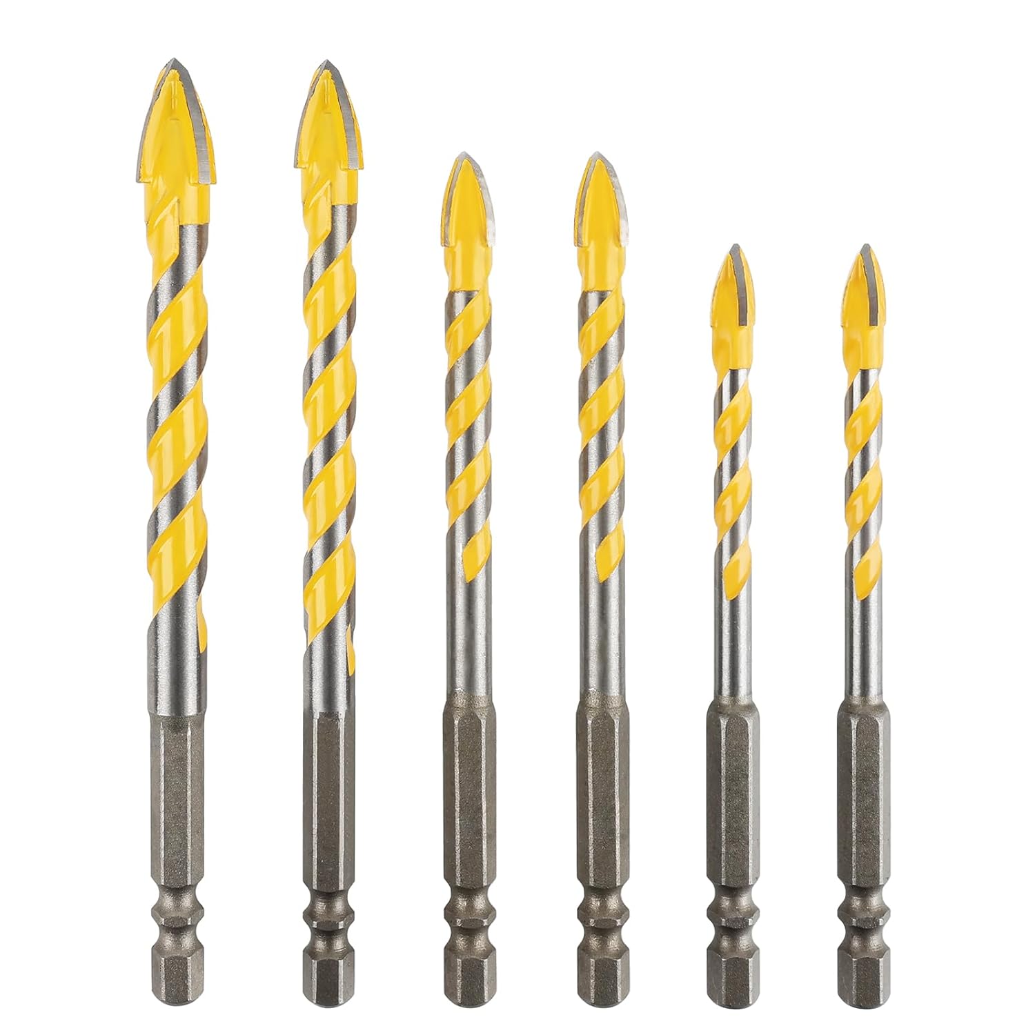 Set Mit 6 Diamant-fliesenbohrern, Hartmetallbohrern Für Keramik, Fliesen, Glas, Beton Und Holz (6/8/10/12 Mm) Mit Zentrierspitze Für Präzises Bohren