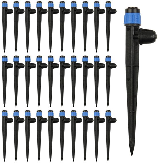 Gartensprenger Set Tropfer Pflanzenbewässerung Einstellbarer Wasserdurchfluss 30 Teilig Schwarz